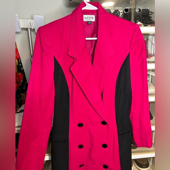 Kasper for ASL vintage wrap blazer button down pocket luxury dress jacket - Picture 8 of 10